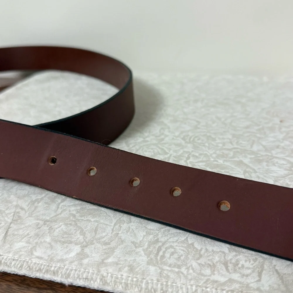 Timberland Men's Classic Buckle Brown Leather Belt for Jeans size 46
